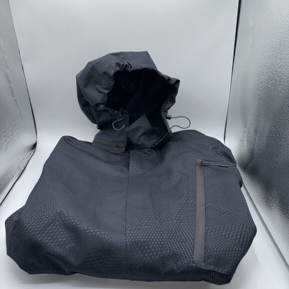 NIKE JACKET Rain Coat Blue Zip UP Hood Pockets Wind Golf WOMEN Medium Preowned - Picture 1 of 16